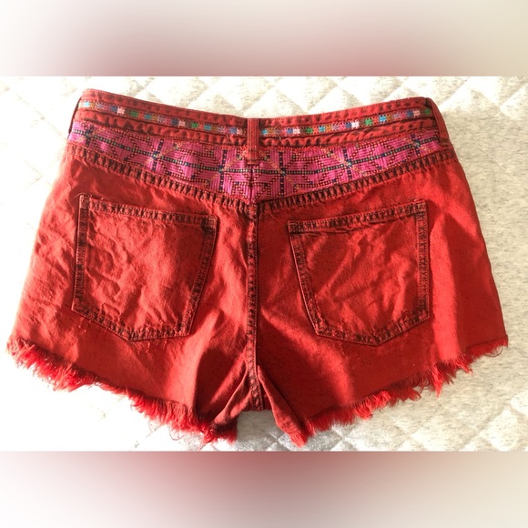 We the free gypsy red cutoff shorts - Picture 3 of 10